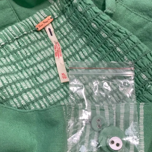 FREE PEOPLE SET Casual Friday Green Stripe Pants & Tank Top - Picture 8 of 16